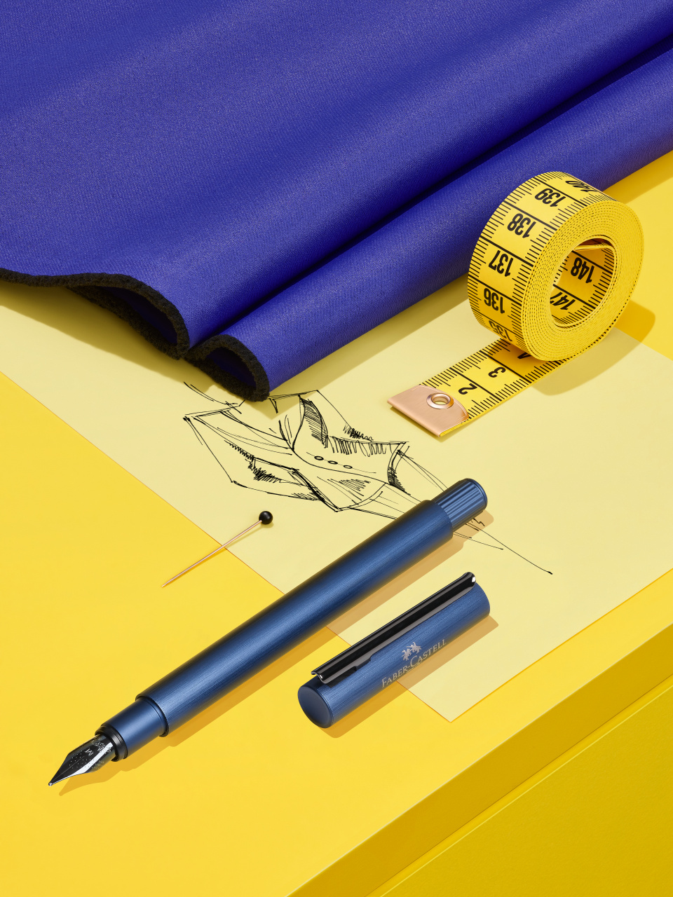 Stilou neo slim aluminium albastru m faber-castell [4]