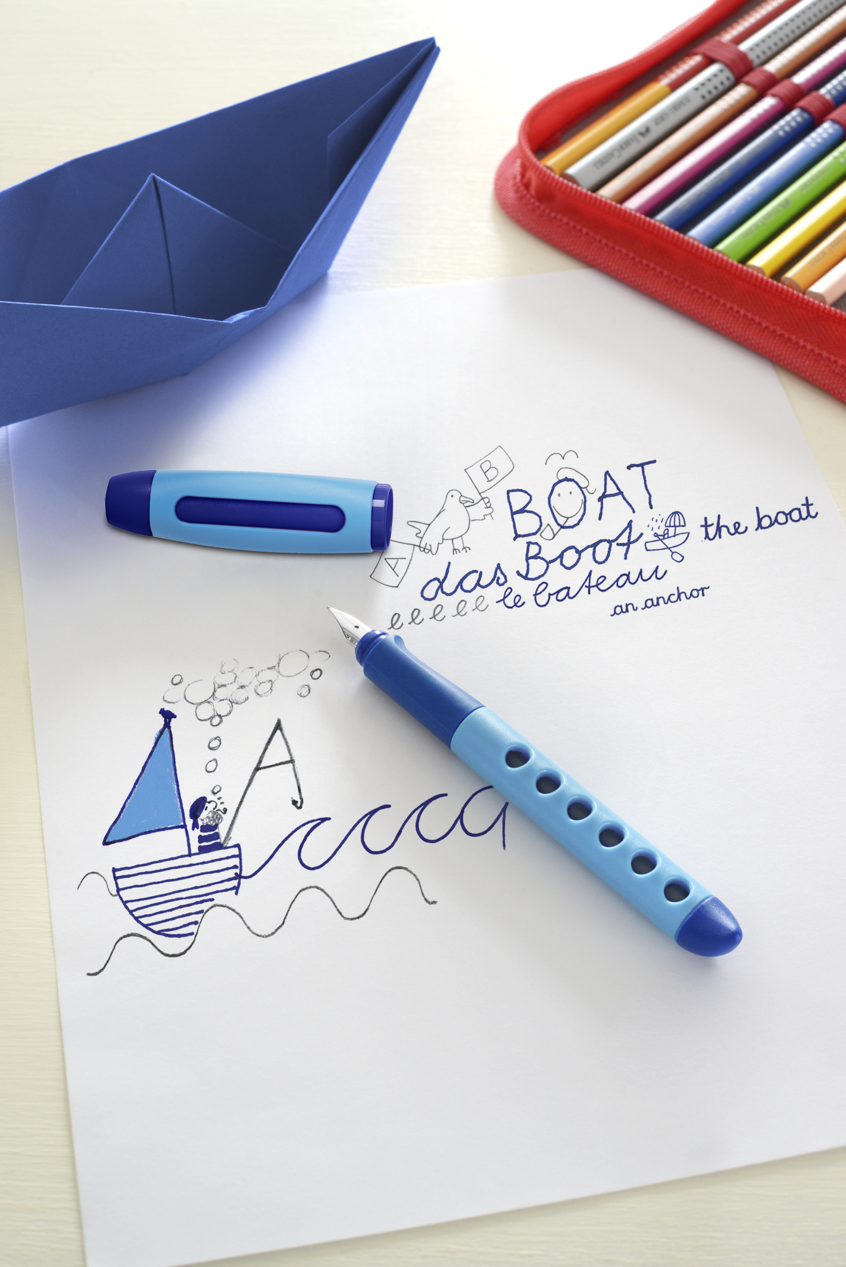 Stilou scolar scribolino albastru stangaci faber-castell [3]