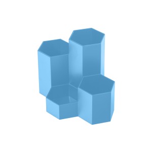 Birotică și Papetărie - Suport birou 4 compartimente plastic albastru ecada 95104a
