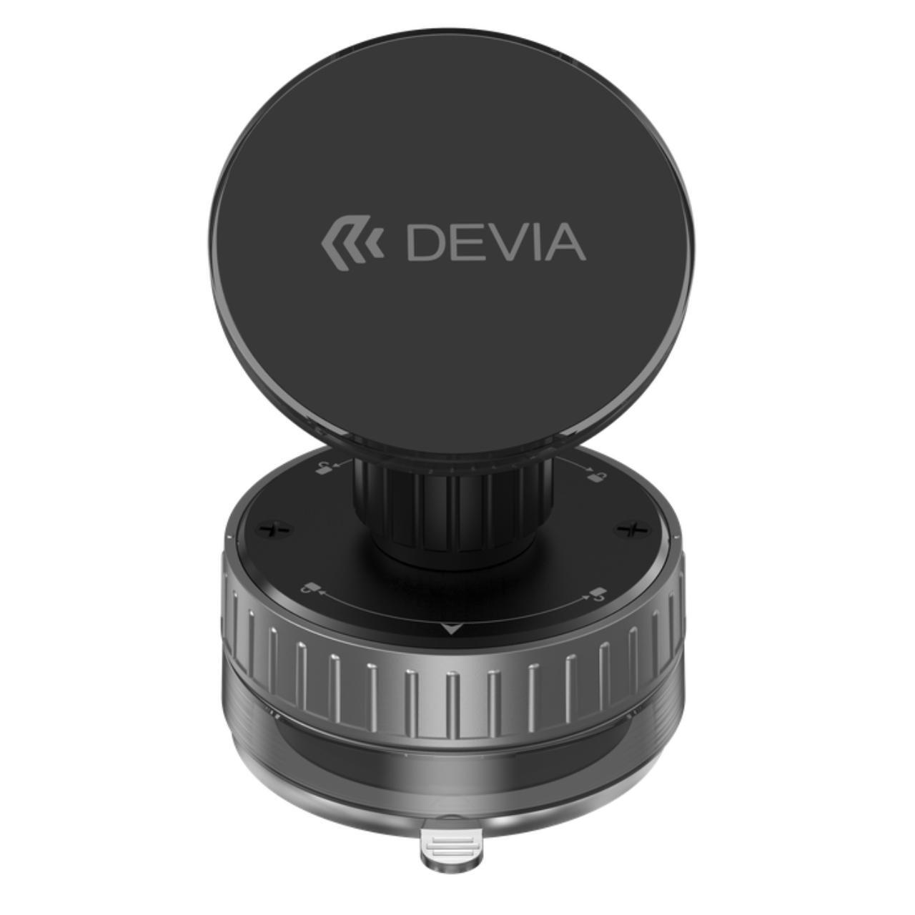 Devia Suport Magnetic Stand Ultra1, rotatie 360 grade, prindere ventuza, Negru [2]