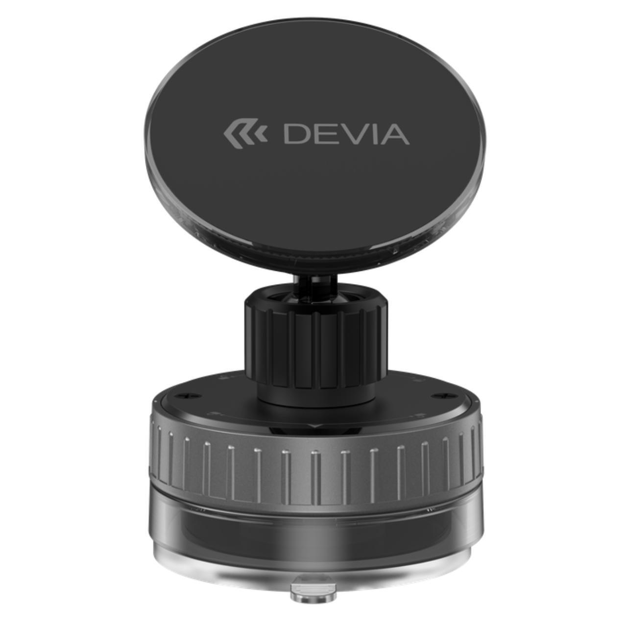 Devia Suport Magnetic Stand Ultra1, rotatie 360 grade, prindere ventuza, Negru [6]