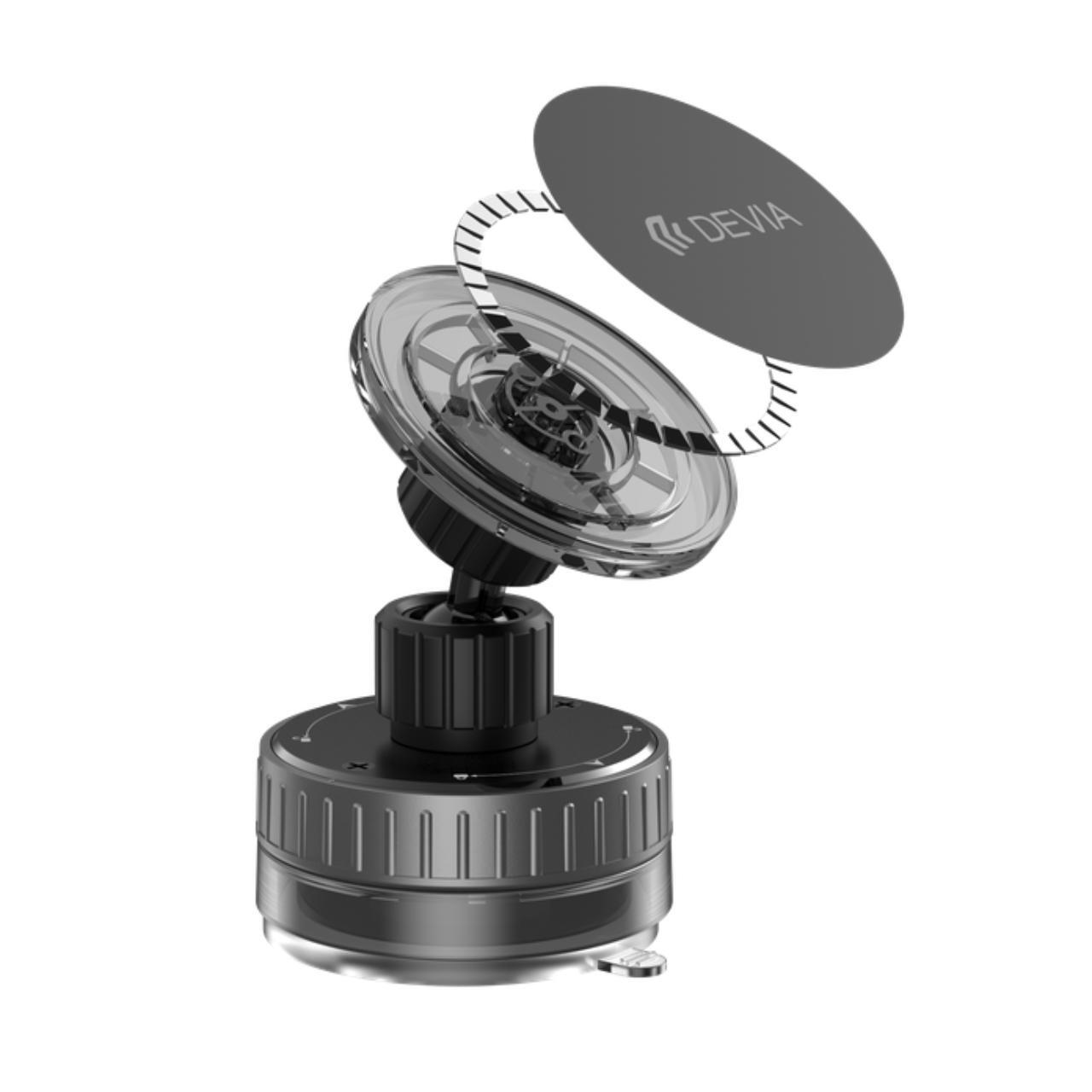 Devia Suport Magnetic Stand Ultra1, rotatie 360 grade, prindere ventuza, Negru [11]