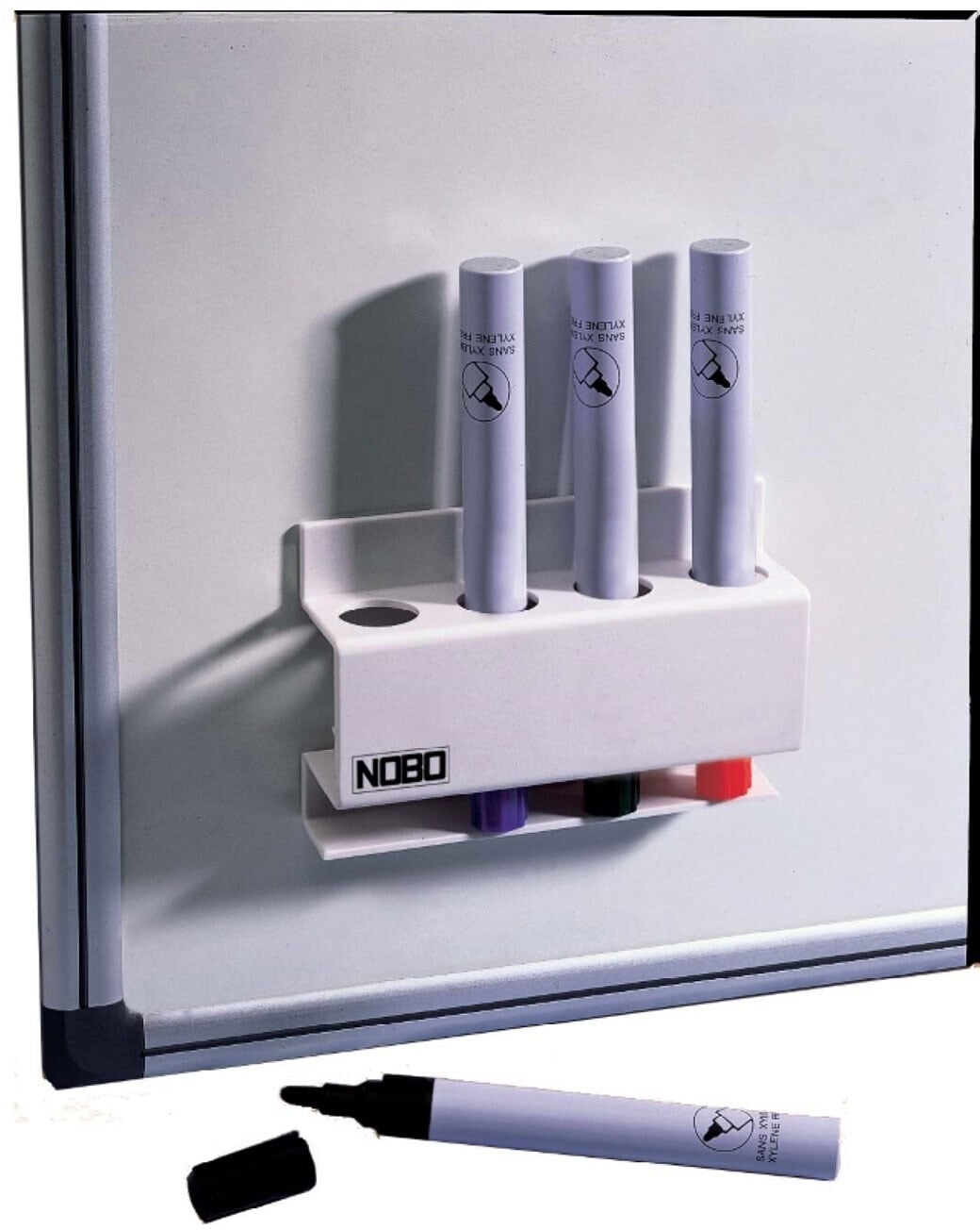 Suport instrumente de scris magnetic patrat pt markere alb nobo [1]