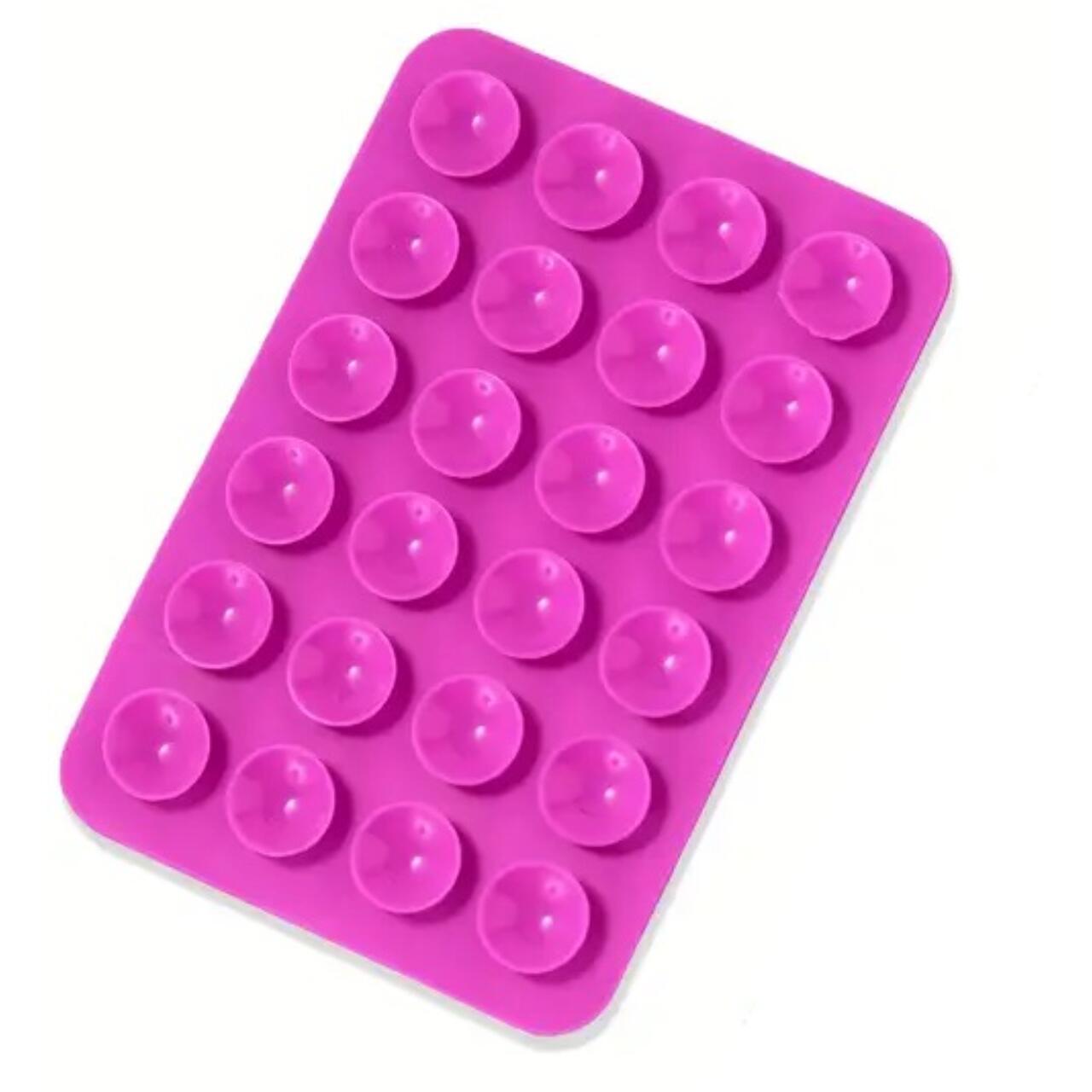 Laptop, Tablete & Telefoane - Lemontti Suport Silicon cu ventuze pentru telefon Magenta