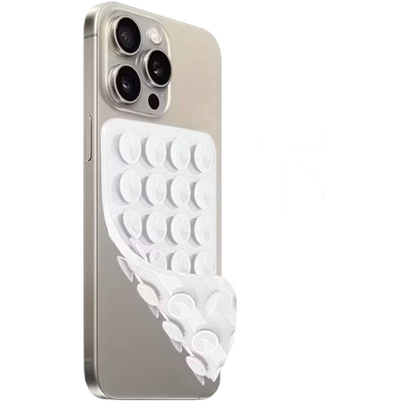 Laptop, Tablete & Telefoane - Lemontti Suport Silicon Duo cu ventuze pentru telefon Alb