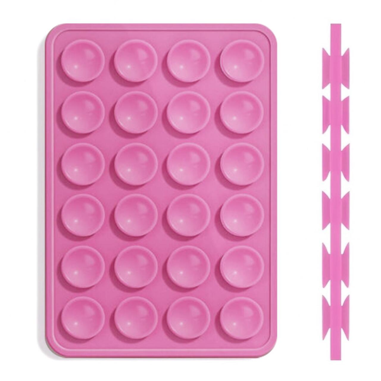 Lemontti Suport Silicon Duo cu ventuze pentru telefon Fuchsia [2]