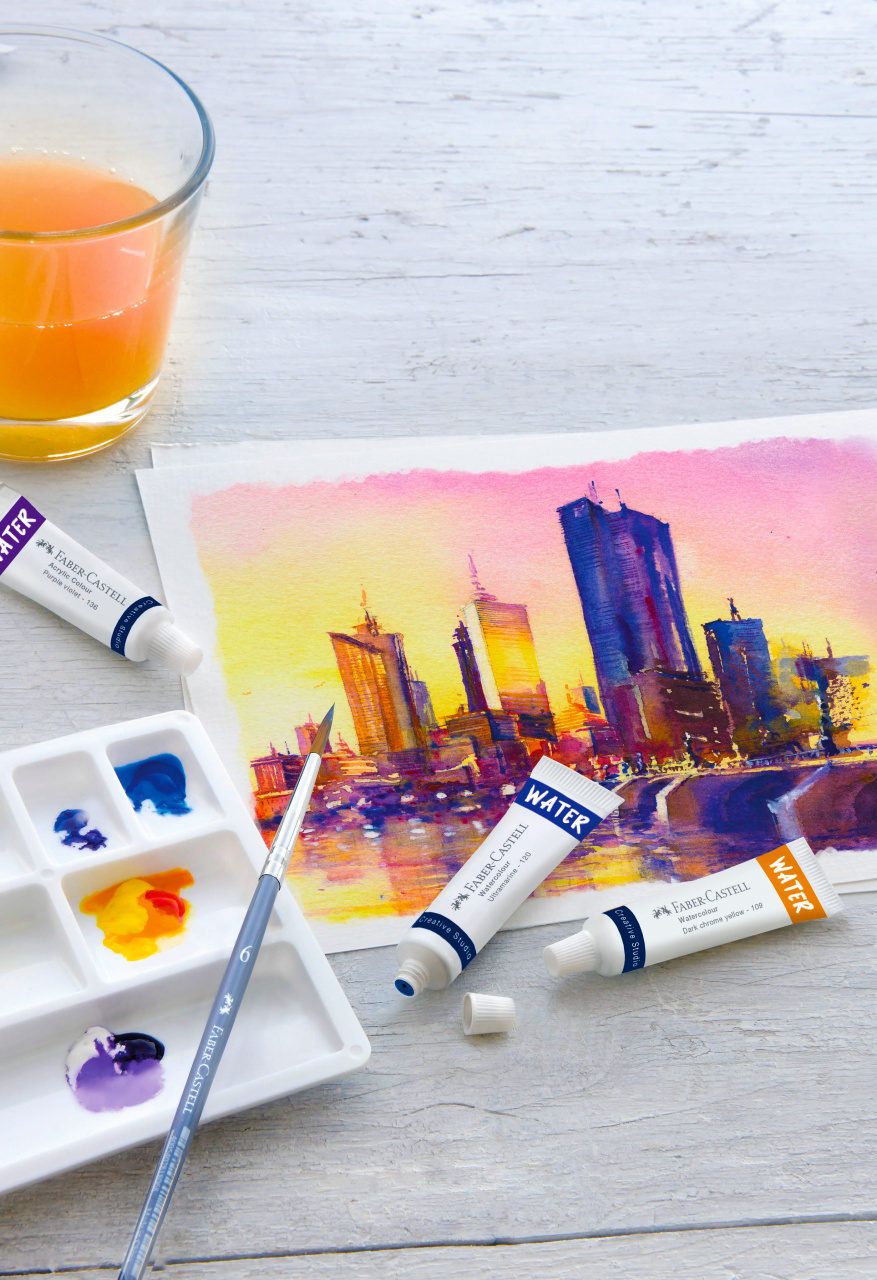 Tempera acuarele 12 culori 9ml + paleta faber-castell [3]