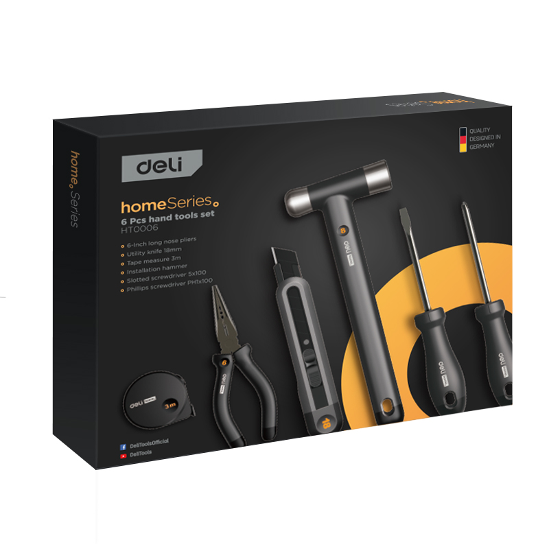 Casă, gradină și bricolaj - Trusa scule 6 piese de baza negru home series deli
