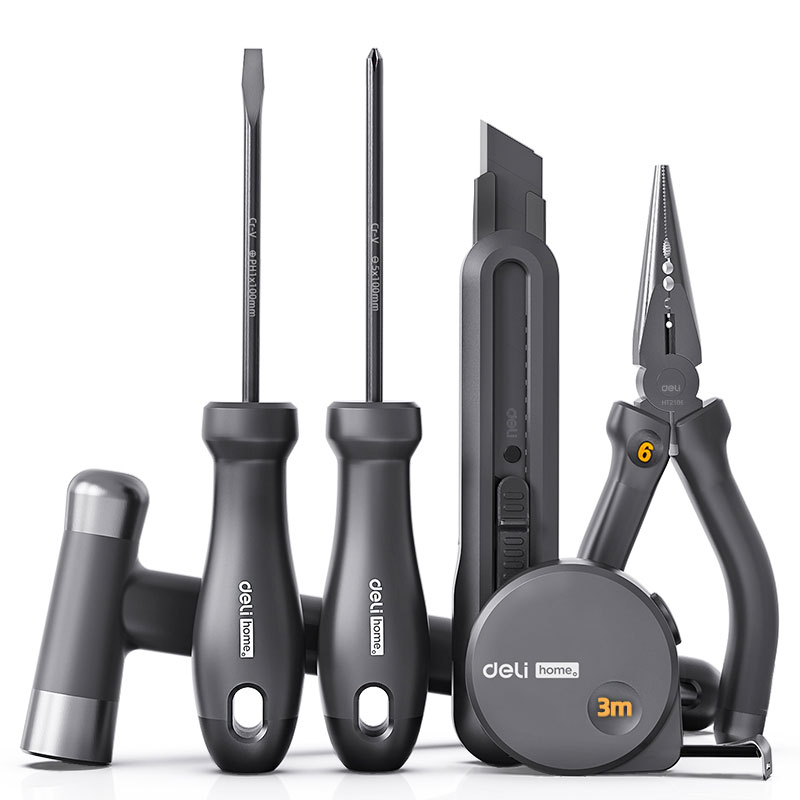 Trusa scule 6 piese de baza negru home series deli [1]