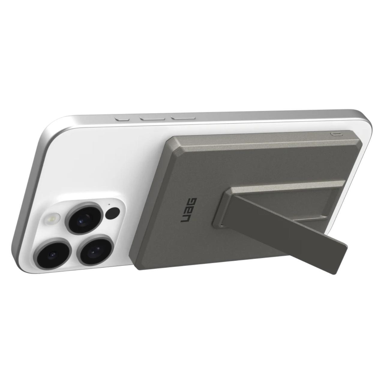 UAG Acumulator extern Slim Magnetic 5.000mAh, 20W, cablu Type-C, Wireless, cu stand,Titanium [4]