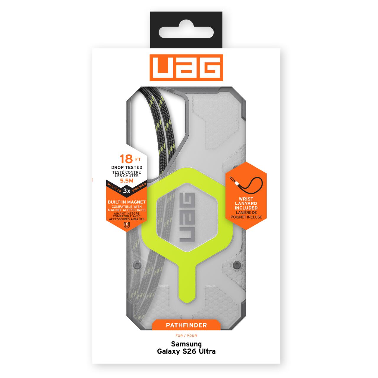 UAG Husa Pathfinder Clear Magnetic Samsung Galaxy S26 Ultra Active Neon Lanyard [20]