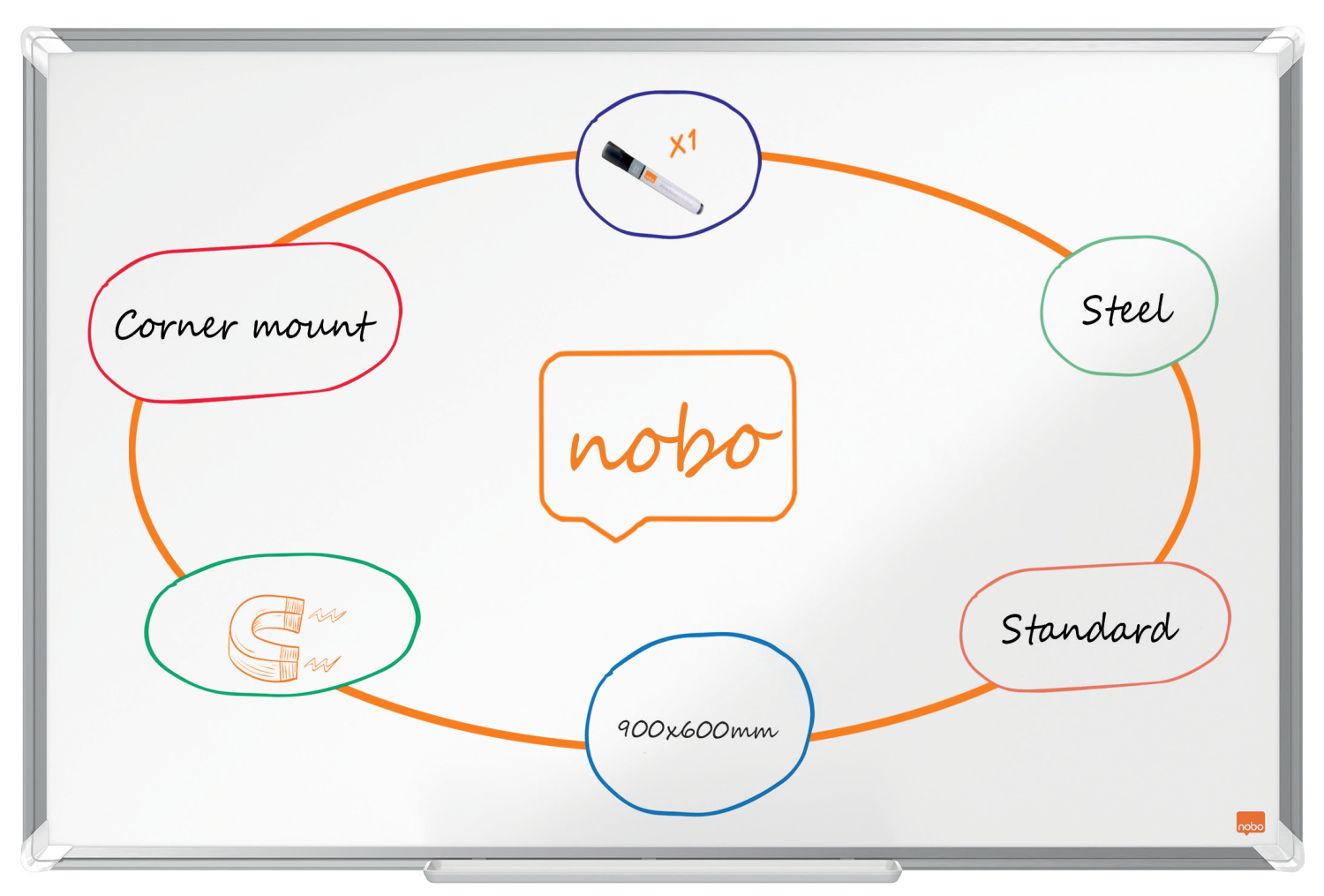 Whiteboard magnetic otel lacuit 60*90cm premium plus nobo [0]