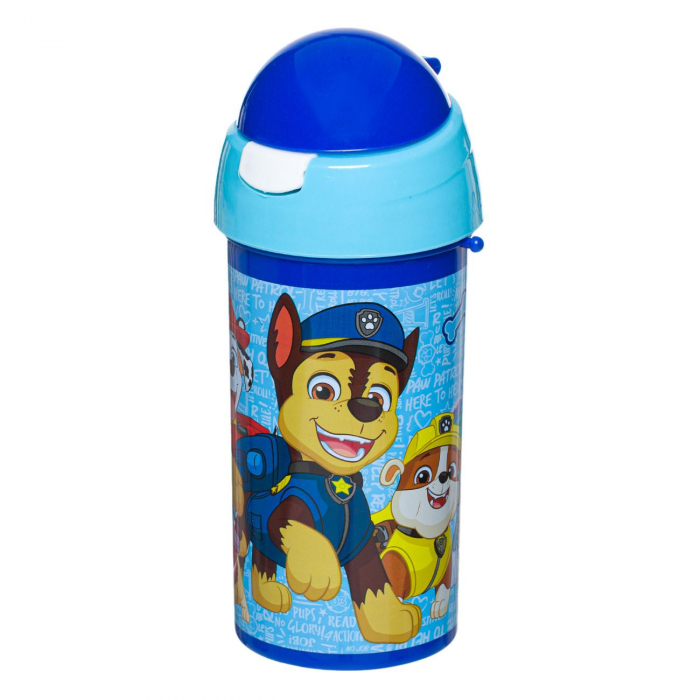 Sticle Apa Copii, Gradinita si Scoala, 500 ml cu Pai, Patrula Catelusilor [3]