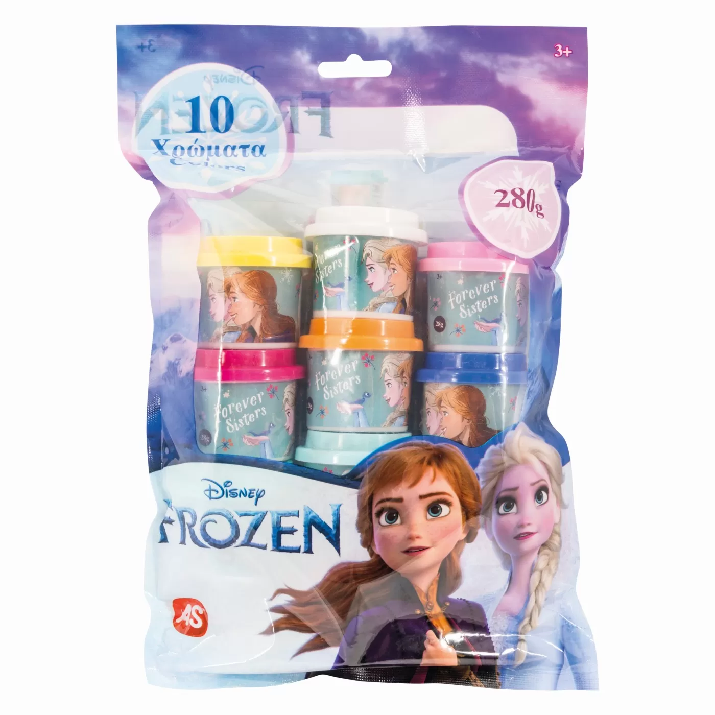 Set 10 borcanase de plastilina, Frozen, in punga de plastic, 280 g, varsta de la 3 ani la 7 ani [5]