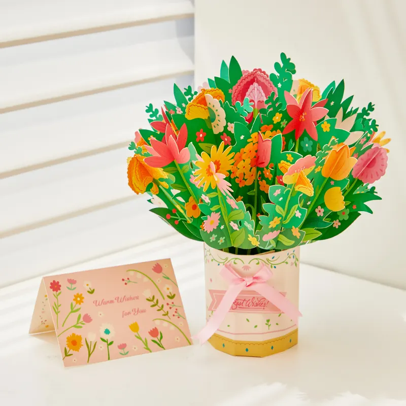 Buchet de flori, din hartie, set de creatie pentru copii tip origami, diy [2]