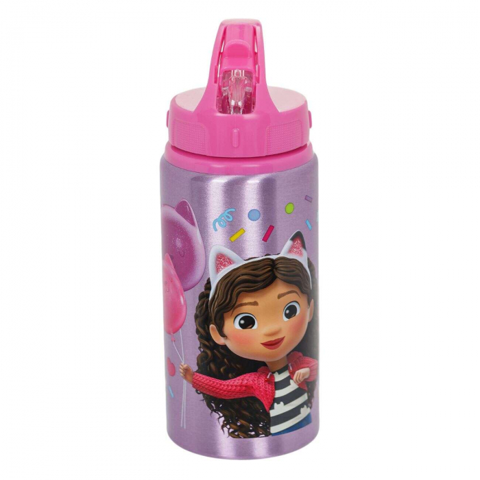 Sticle Apa Copii, Gradinita si Scoala, 500 ml, cu Pai, Pisici si Unicorn [2]