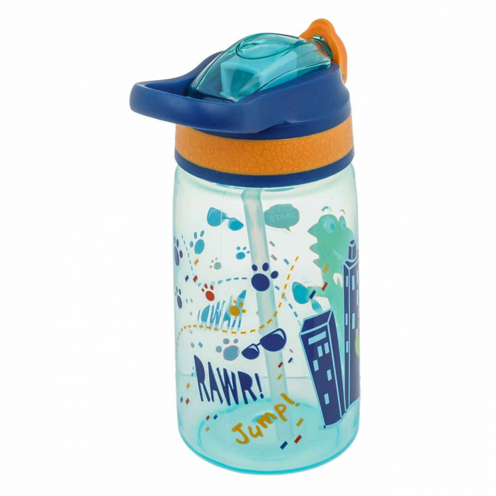 Sticle Apa Copii, Gradinita si Scoala, 500 ml cu Pai si Snur, Dino [3]