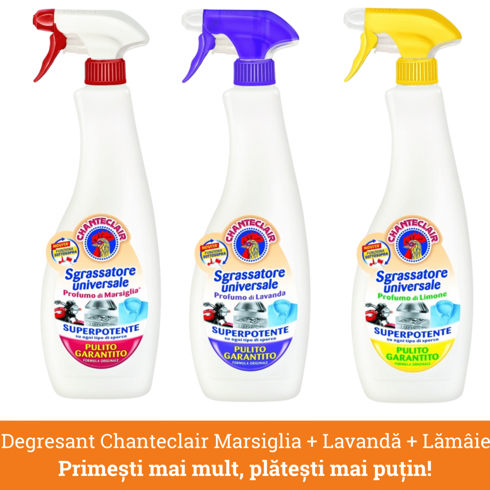 Pachet promo: Chanteclair Degresant Universal cu Marsiglia + Lavanda + Lamaie, 1800 ml, Sgrassatore [1]