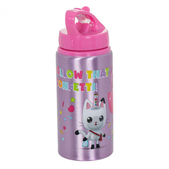 Sticle Apa Copii, Gradinita si Scoala, 500 ml, cu Pai, Pisici si Unicorn [3]
