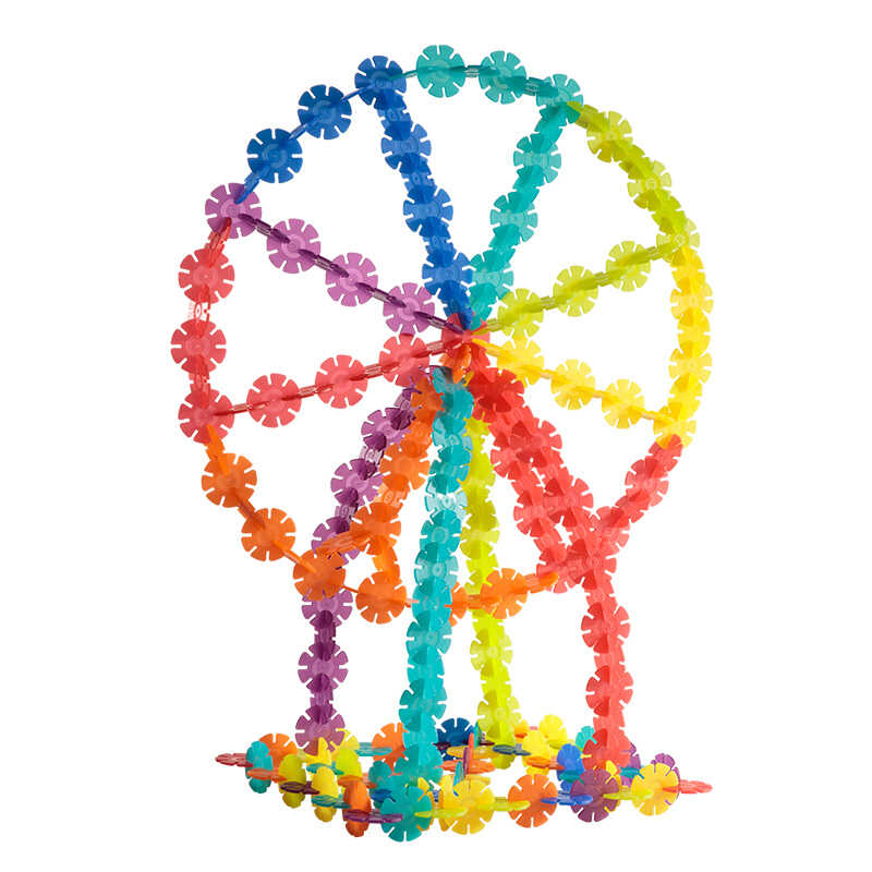 Set de constructie STEM, fulgi de zapada colorati, din plastic, 200 piese [9]