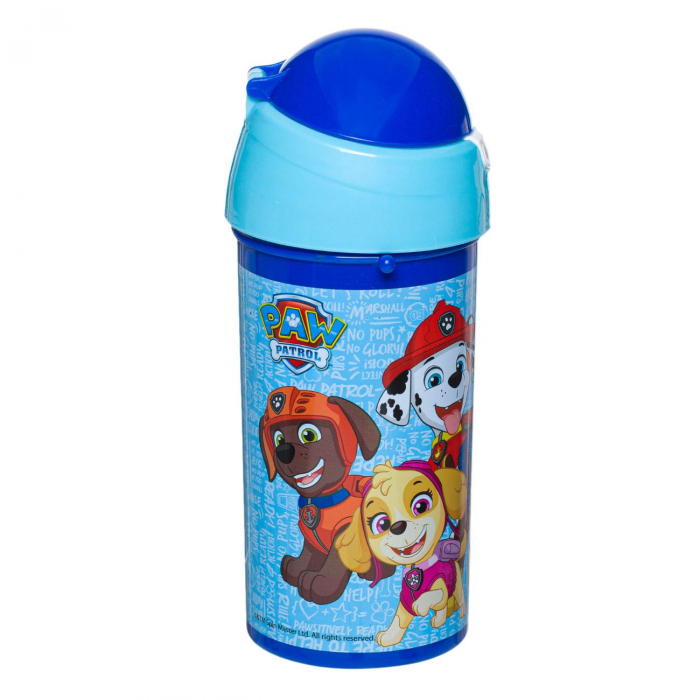 Sticle Apa Copii, Gradinita si Scoala, 500 ml cu Pai, Patrula Catelusilor [4]