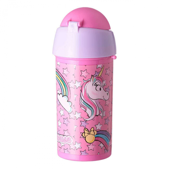 Sticle Apa Copii, Gradinita si Scoala, 500 ml cu Pai, Minnie Mouse [3]