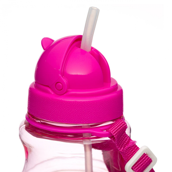 Sticle Apa Copii, Gradinita si Scoala, 500 ml cu Pai si Snur, Fluturi [2]