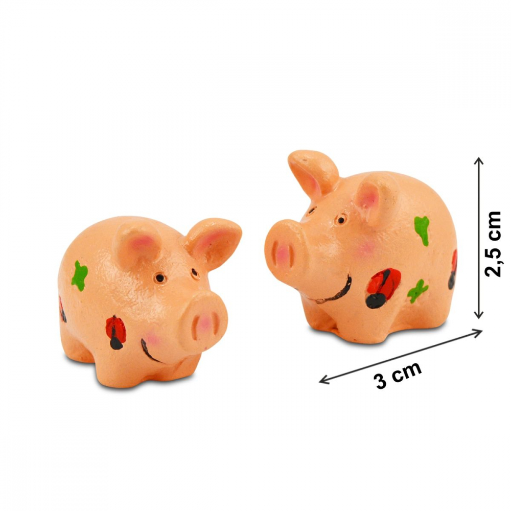 Set 2 figurine - Purcel norocos, din rasina, 3 x 2.5 cm, Meyco 81203 [2]