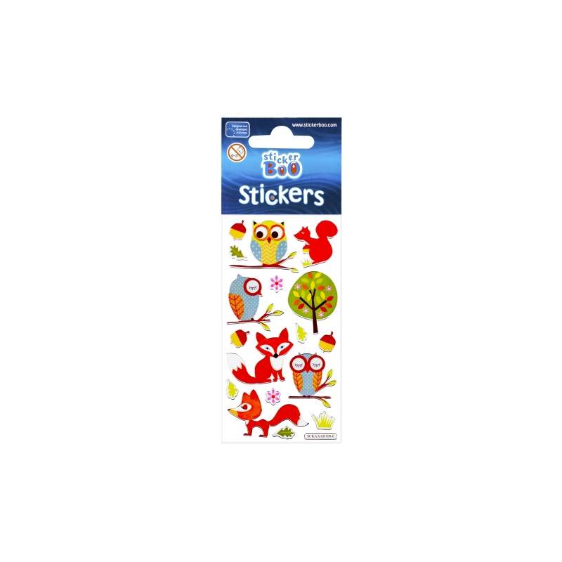 Abtibilduri - animalute padure, set 17 buc, Sticker Boo, 382525 [3]