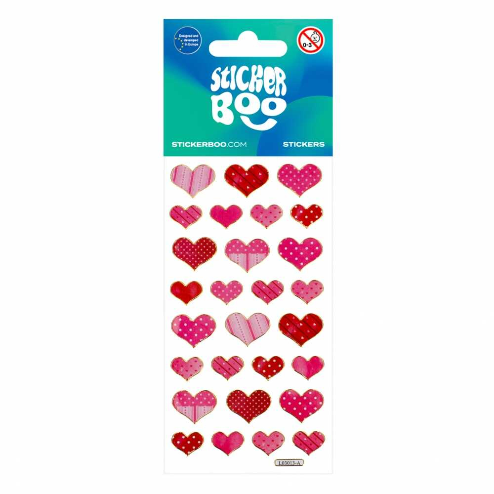 Abtibilduri inimi culoare rosu si roz, set 28 buc, sf Valentin, decoratiuni pentru copii [1]