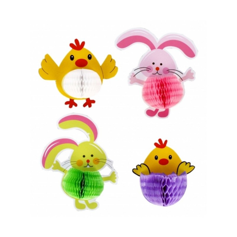 Abtibilduri - pui/iepurasi Paste 10x17cm, Craft with Fun, 531799, set 4 buc [2]