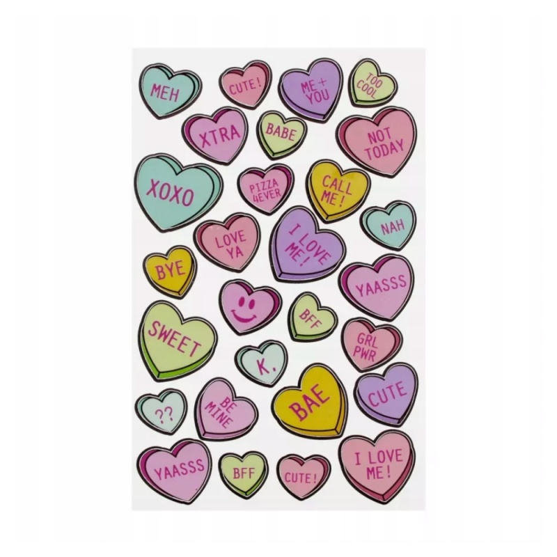 Accesorii creatie 3 in 1 - stickere autoadezive - inimioare, 14x25 cm, Craft with Fun 567251 [4]