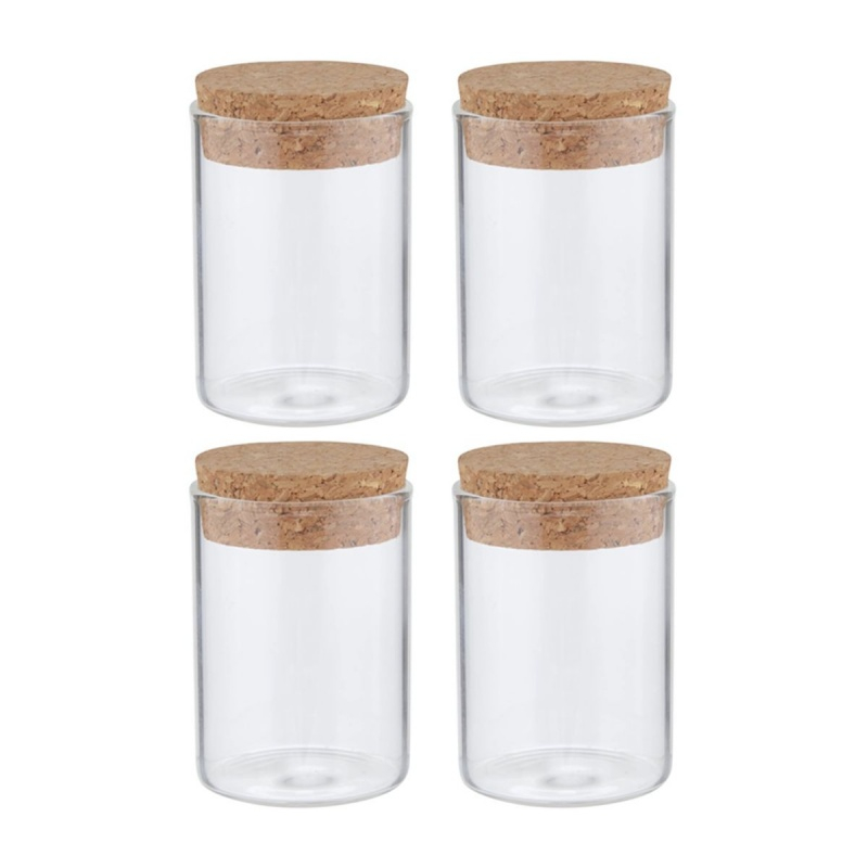 Accesorii creatie - borcan sticla, 5x3cm, cu capac pluta, Colorarte, set 4 buc [1]