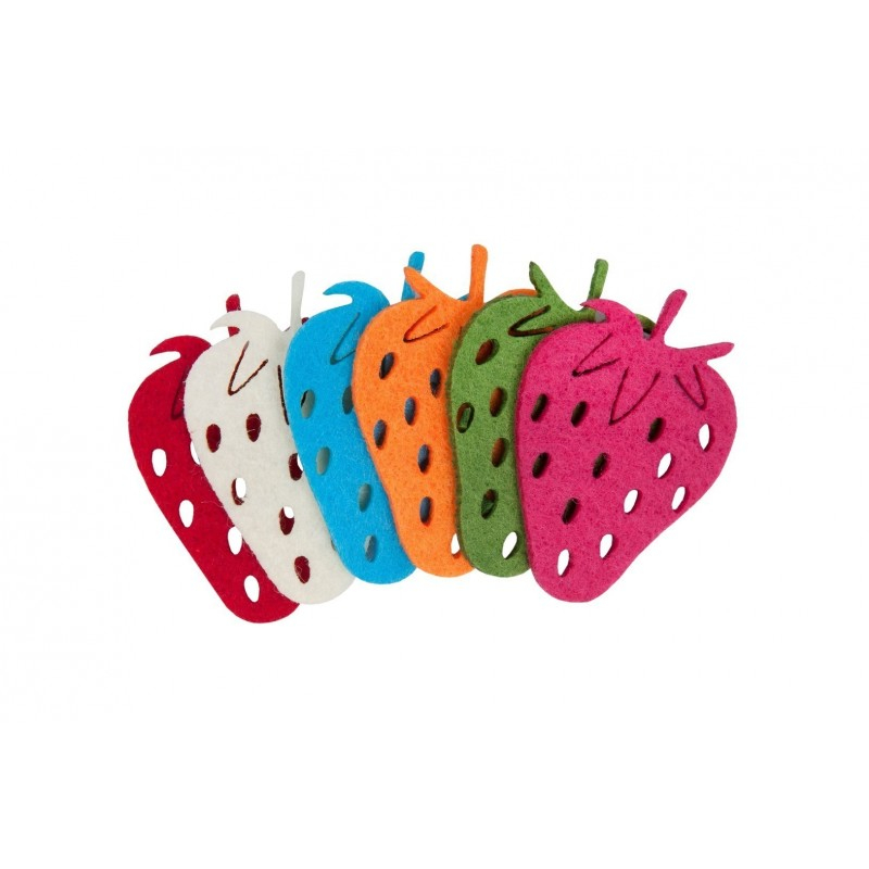 Accesorii creatie - capsuna fetru, set 6 buc, Colorarte [1]