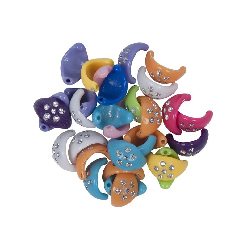 Accesorii creatie - cercelusi plastic, diverse culori, 15mm, set 40 buc, Colorarte [1]