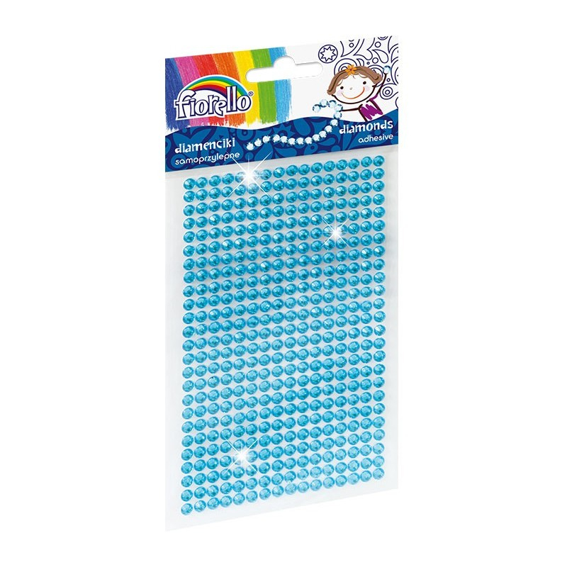 Accesorii creatie - diamante plastic, bleu, 4mm, autoadezive, blister 400 buc, Fiorello, GR-DS039-2 / 170-2392 [1]