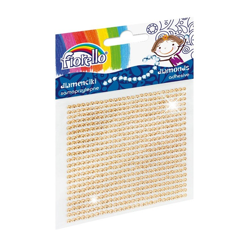 Accesorii creatie - diamante plastic, galben, 2mm, autoadezive, blister 594 buc, Fiorello, GR-DS02 / 170-2398 [1]