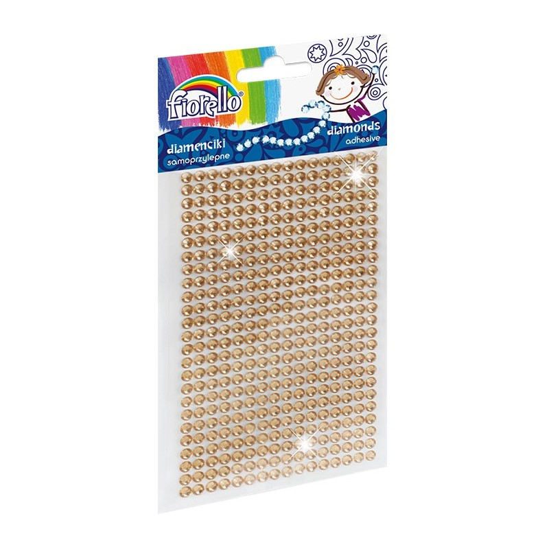 Accesorii creatie - diamante plastic, galben, 4mm, autoadezive, blister 400 buc, Fiorello, GR-DS039-3 / 170-2393 [1]