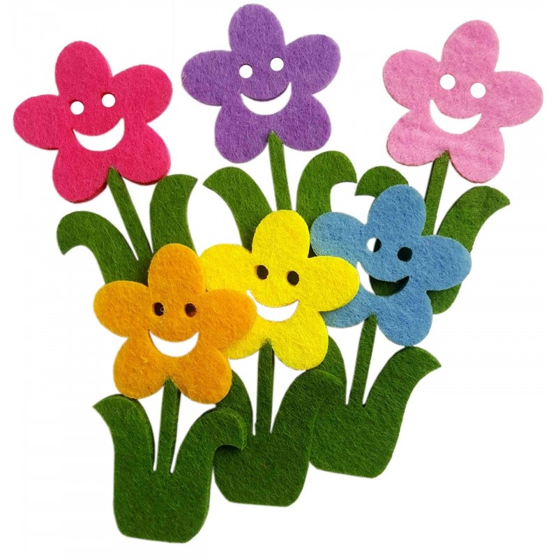 Accesorii creatie - floare fetru, set 5 buc, Colorarte [1]