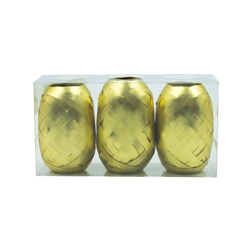 Accesorii creatie - ghem rafie, auriu lucios, 5mm x 10m, set 3 buc, Colorarte [1]