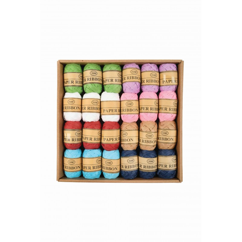 Accesorii creatie - ghem sfoara hartie, diverse culori, 10m, 8 culori, set 24 buc, Colorarte, BC-JT004 [1]