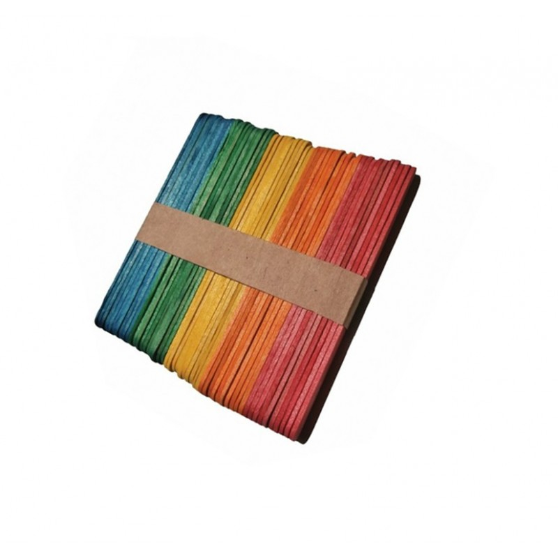 Accesorii creatie - lemn - betisoare, diverse culori, 1x11cm, set 50 buc, Colorarte [2]