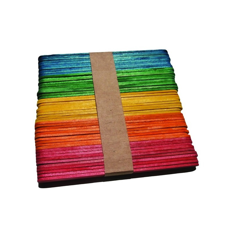 Accesorii creatie - lemn - betisoare, diverse culori, 1x11cm, set 50 buc, Colorarte [1]