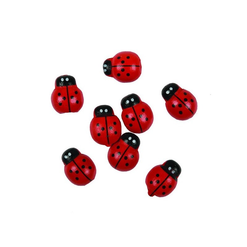 Accesorii creatie - lemn - buburuza, colorat, 2x1.4cm, set 20 buc, Colorarte [2]