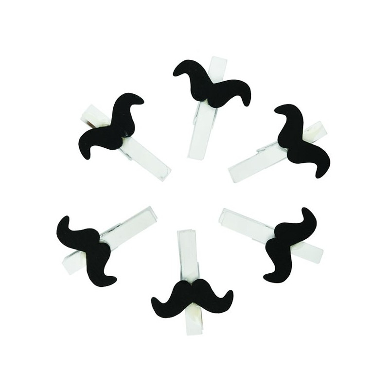 Accesorii creatie - lemn - carlig alb mustati, 4.5cm, set 6 buc, Colorarte [1]