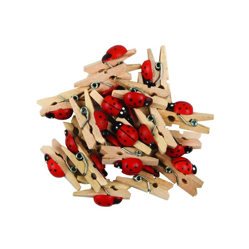 Accesorii creatie - lemn - carlig buburuze, natur, set 20 buc, Colorarte [1]