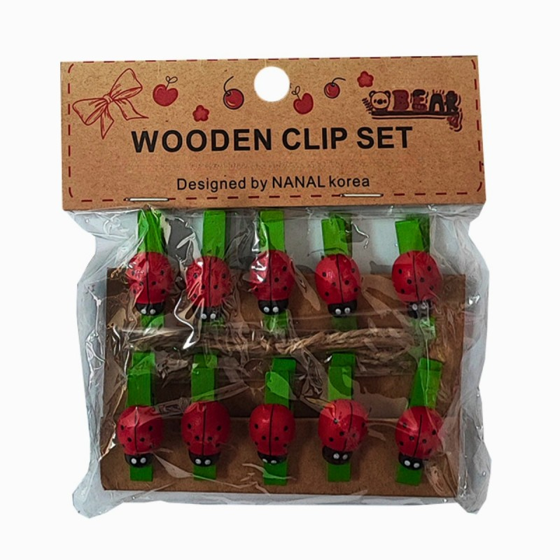 Accesorii creatie - lemn - carlig color buburuze, 3.5cm, set 10 buc, Colorarte [1]