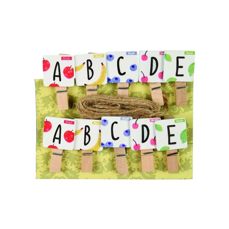 Accesorii creatie - lemn - carlig litere, natur, set 10 buc, Colorarte [1]