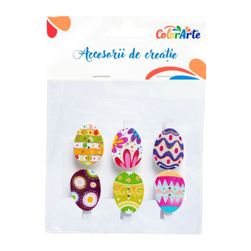 Accesorii creatie - lemn - carlig oua 1, 10x8cm, set 6 buc, Colorarte MTCR-WDC305 [1]