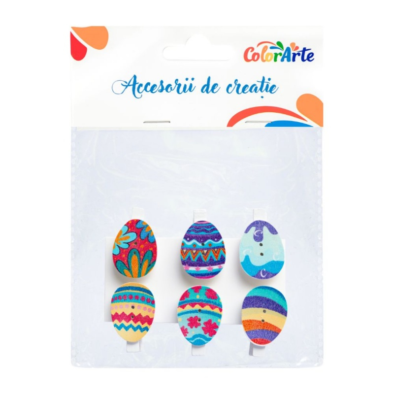 Accesorii creatie - lemn - carlig oua 2, 10x8cm, set 6 buc, Colorarte MTCR-WDC312 [1]
